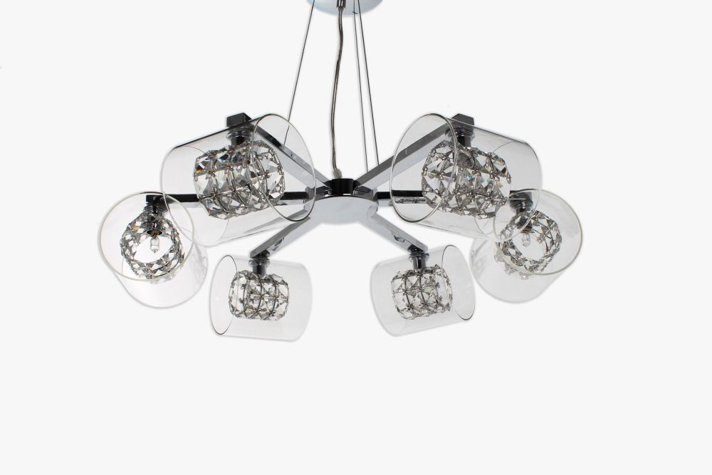Impex Lighting Sonja 6-Light Chrome Clear Crystal Glass Chandelier