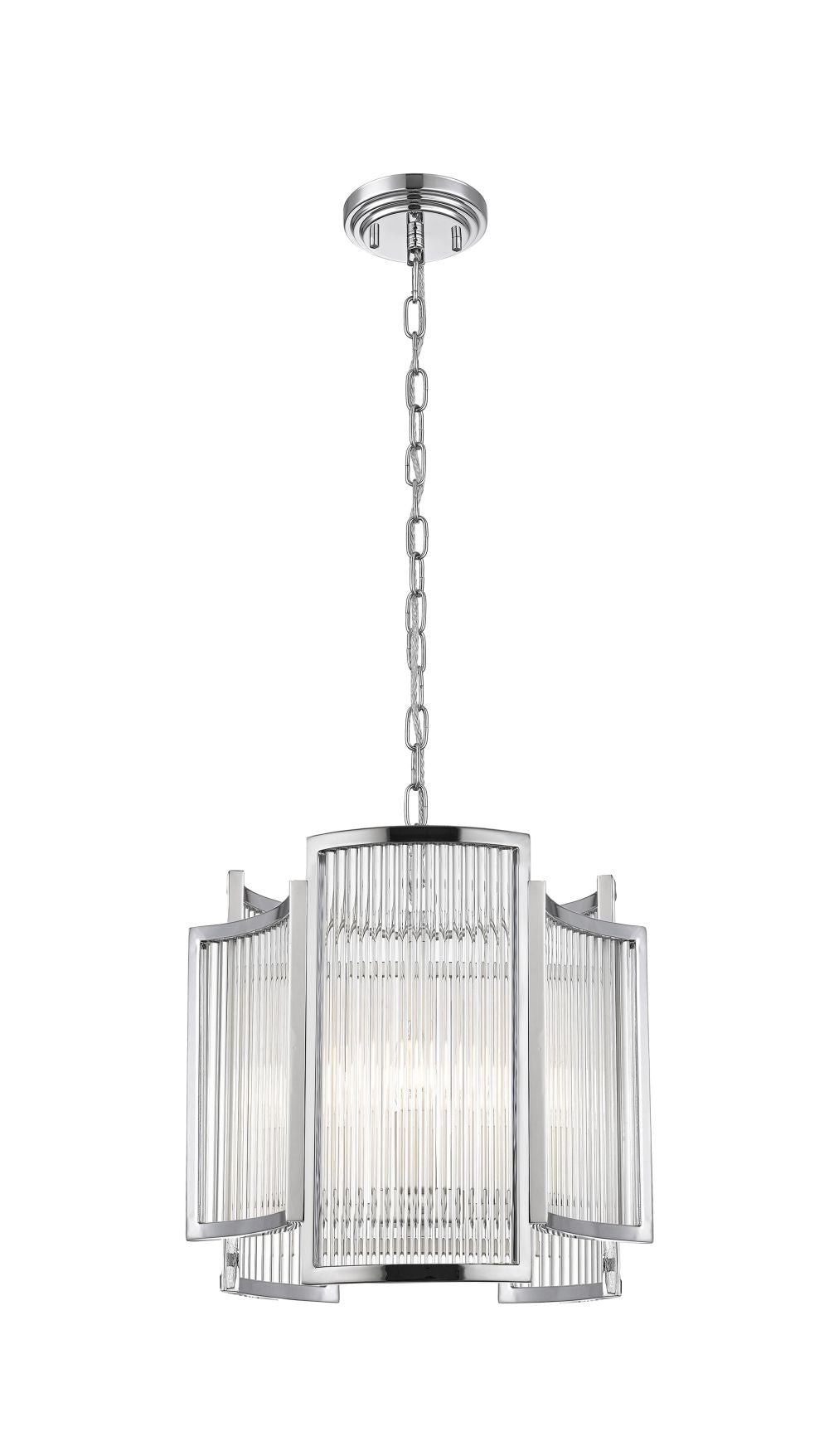 Impex Lighting Antigua 3-Light Chrome Crystal Pendant Chandelier