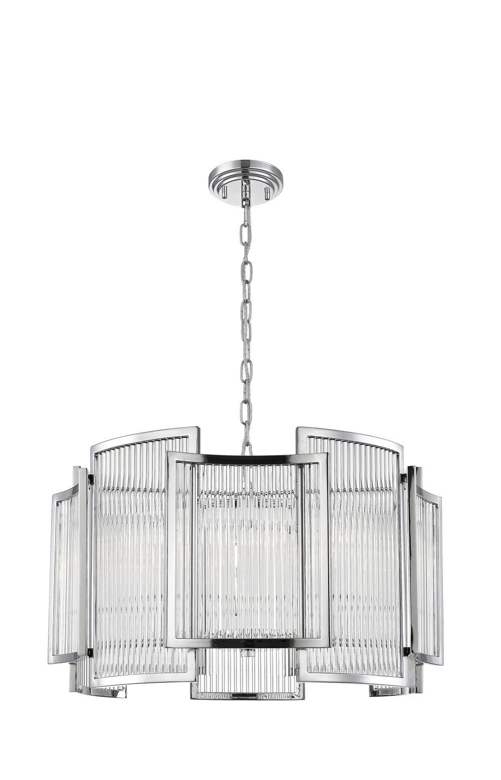 Impex Lighting Antigua 5-Light Chrome Crystal Pendant Chandelier