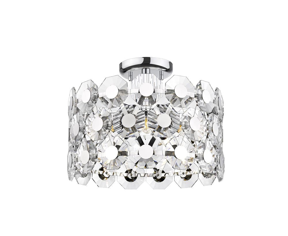 Impex Lighting Bahamas 5-Light Chrome Crystal Semi-Flush Chandelier