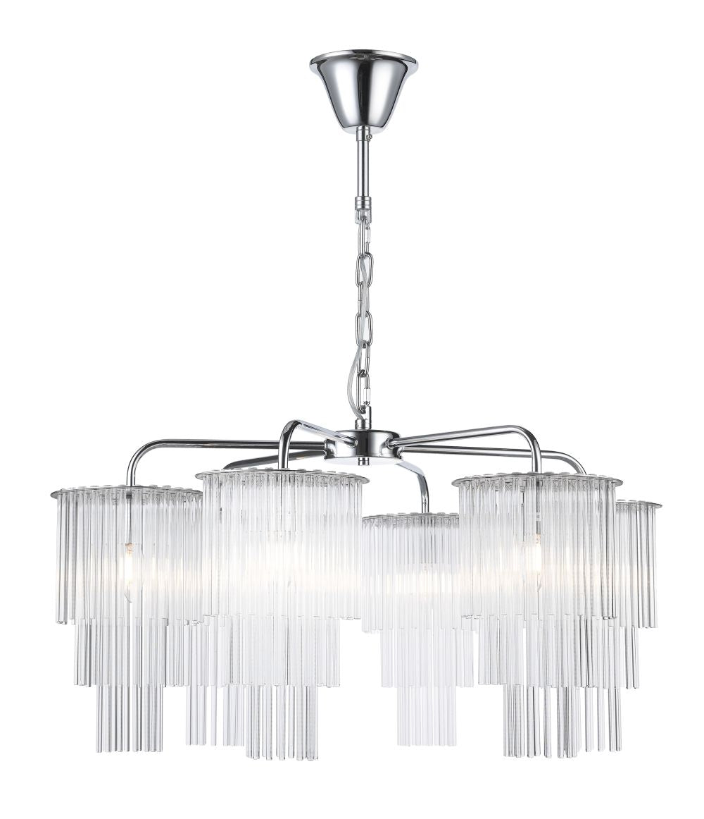 Impex Lighting Panama 6-Light Chrome Crystal Chandelier