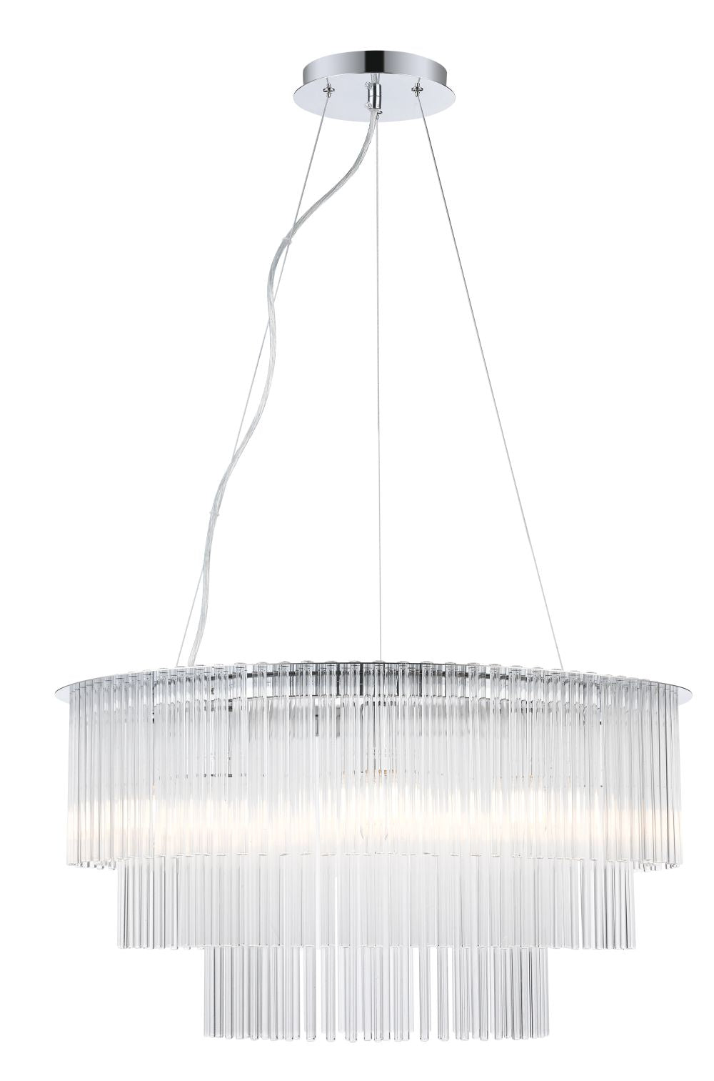 Impex Lighting Panama 9-Light Chrome Crystal Chandelier