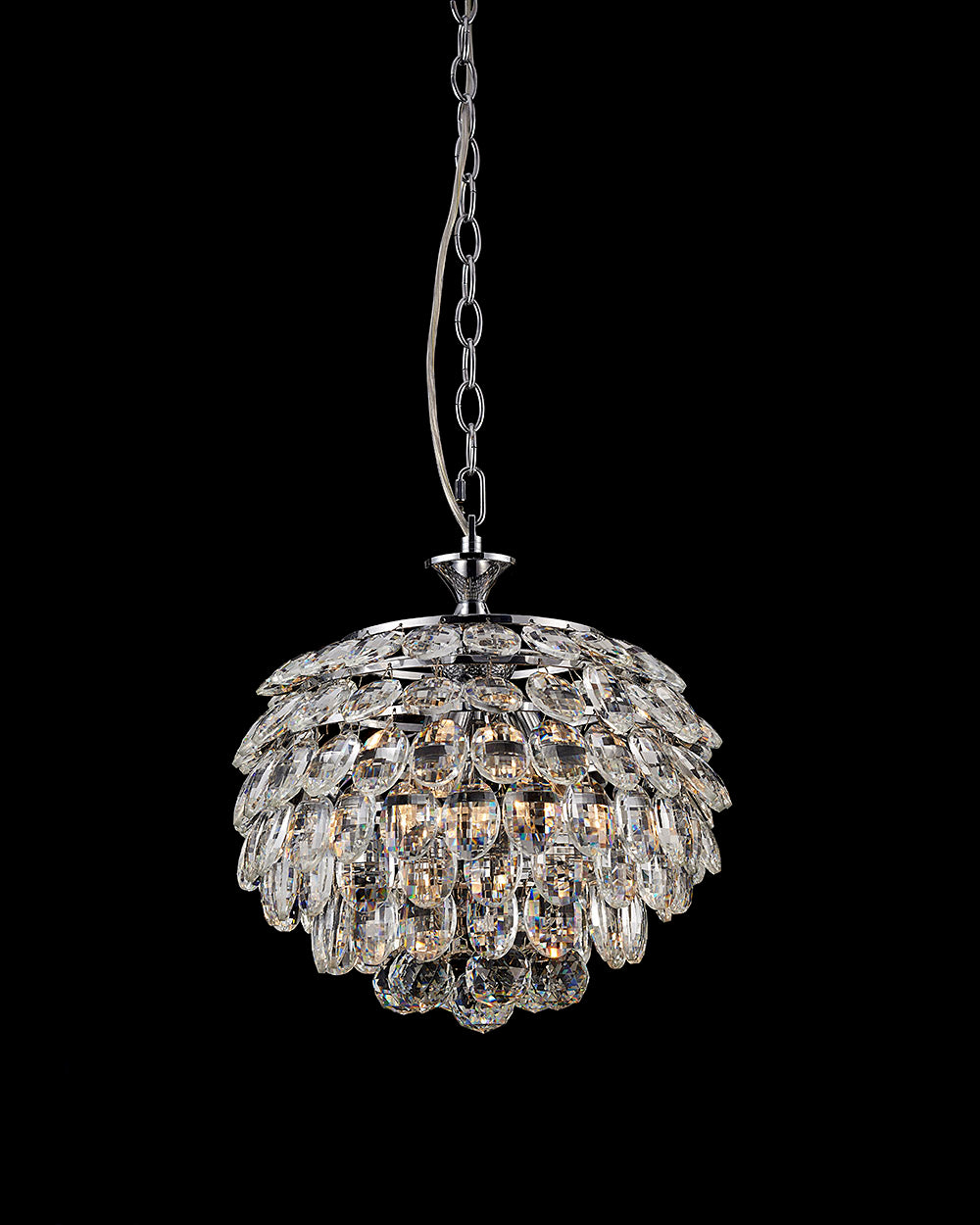 Impex Lighting Adaliz 3-Light K9 Crystal Chrome Chandelier