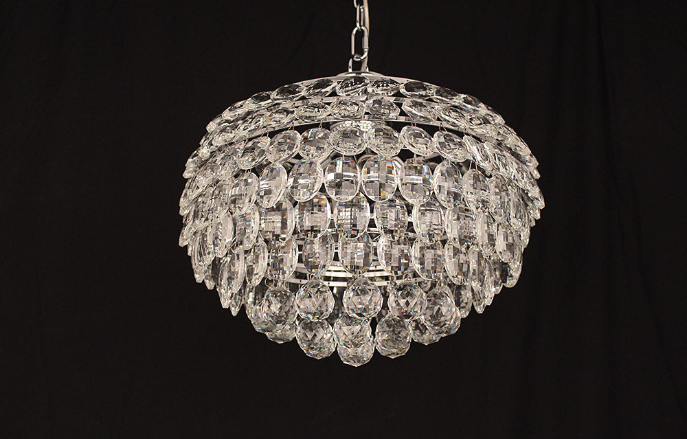 Impex Lighting Adaliz 4-Light K9 Crystal Chrome Pendant Chandelier