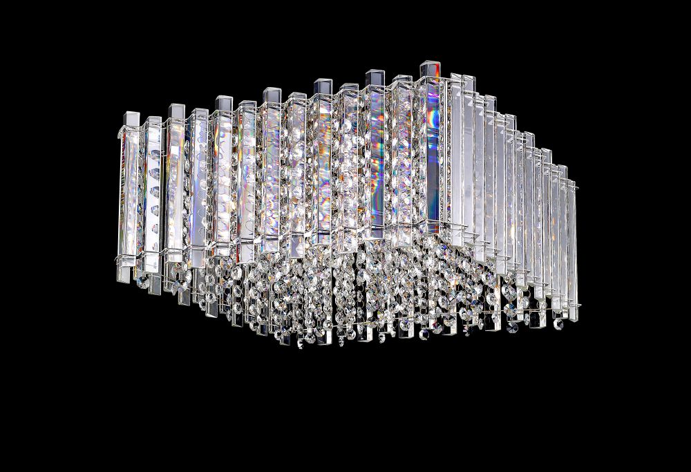 Impex Lighting Clara 5-Light Chrome Square Crystal Flush Chandelier