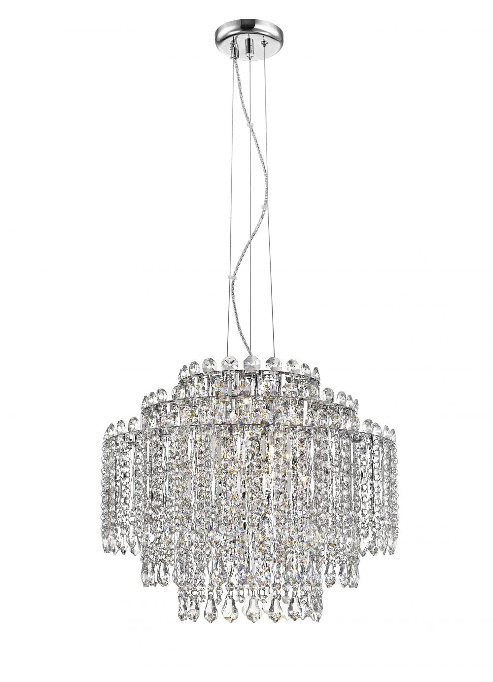 Impex Lighting Alita 8-Light Crystal Chrome Pendant Chandelier