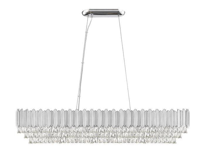 Impex Lighting Grenada 11-Light Crystal Chrome Oblong Island Chandelier