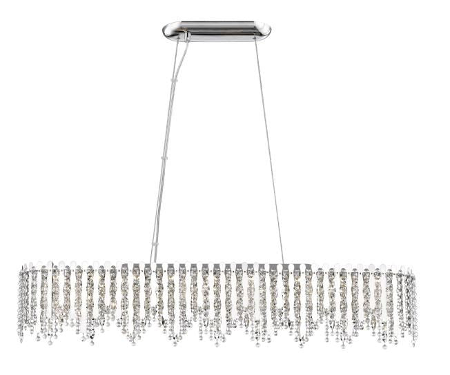 Impex Lighting Belize 10-Light Crystal Chrome Oblong Island Chandelier