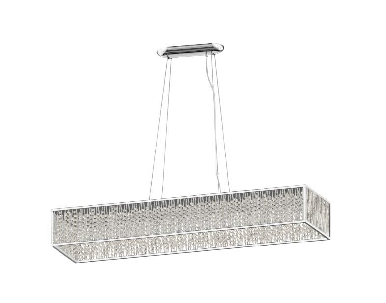 Impex Lighting Melenki 11-Light G9 Crystal Chrome Oblong Island Chandelier