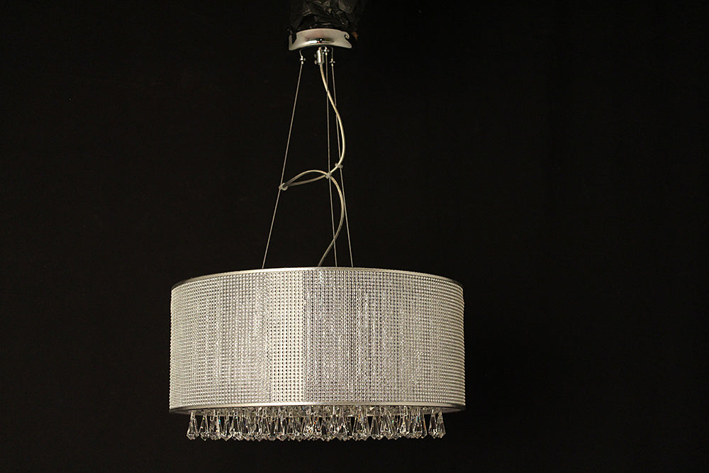 Impex Lighting Tilly 6-Light G9 Crystal Chrome Pendant Chandelier with Bomb Drops