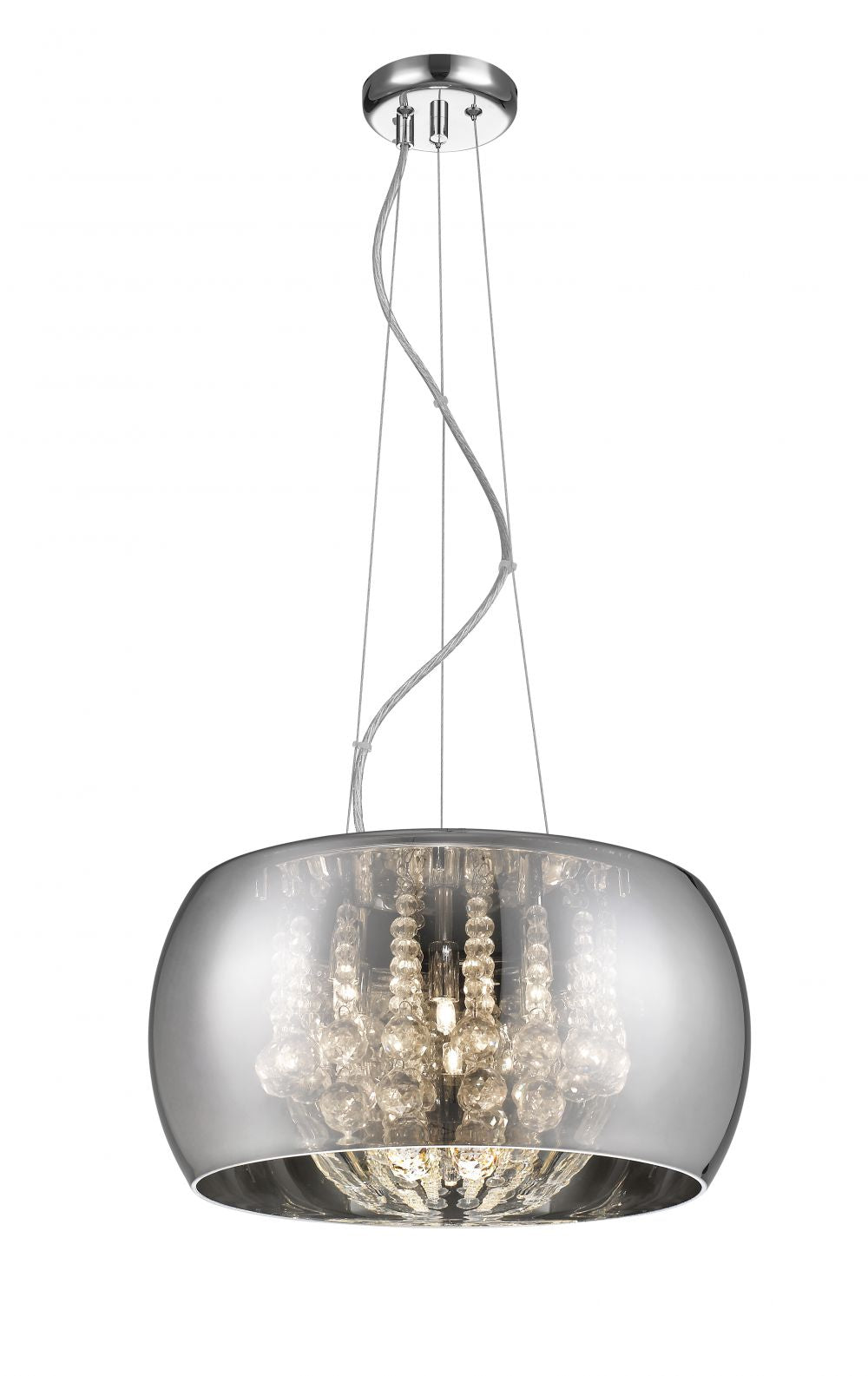 Impex Lighting Deni 6-Light Crystal Chrome Pendant Chandelier