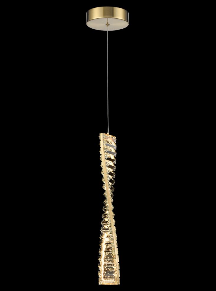 Franklite Cleopatra Aged Brass LED Crystal Pendant Chandelier