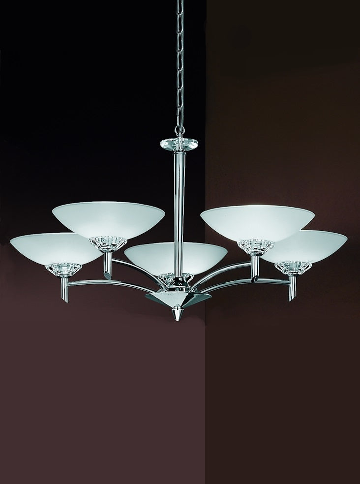 Franklite Fizz 5-Light Chrome Glass Convertible Modern Chandelier