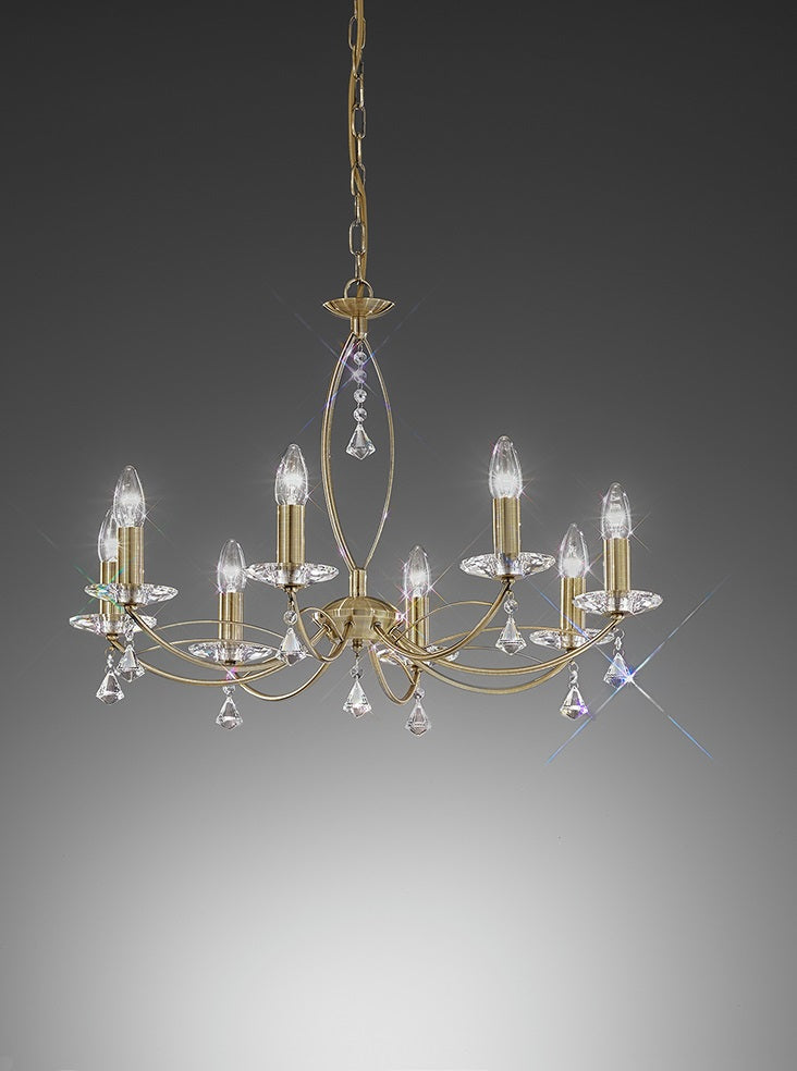 Franklite Monaco 8-Light Bronze Crystal Candle Chandelier