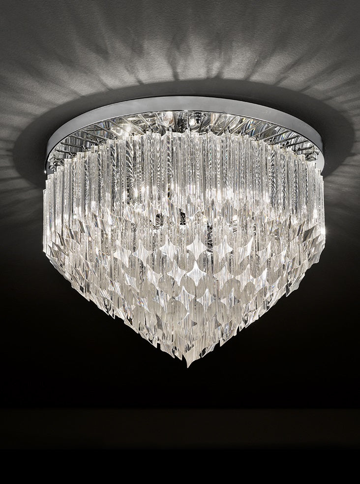 Franklite Valentina 6-Light Chrome Crystal Flush Chandelier