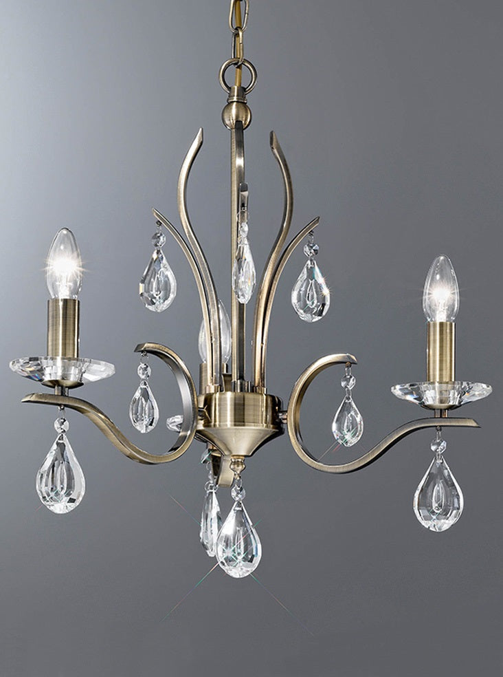 Franklite Willow 3-Light Bronze Crystal Candle Chandelier