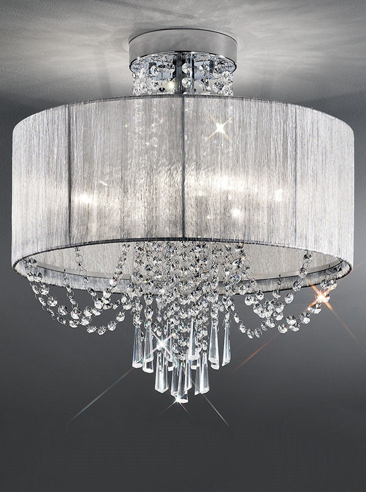 Franklite Empress 6-Light Chrome Crystal Flush Chandelier