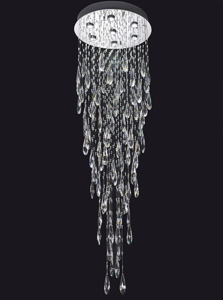 Franklite Shimmer 7-Light Chrome Crystal Chandelier