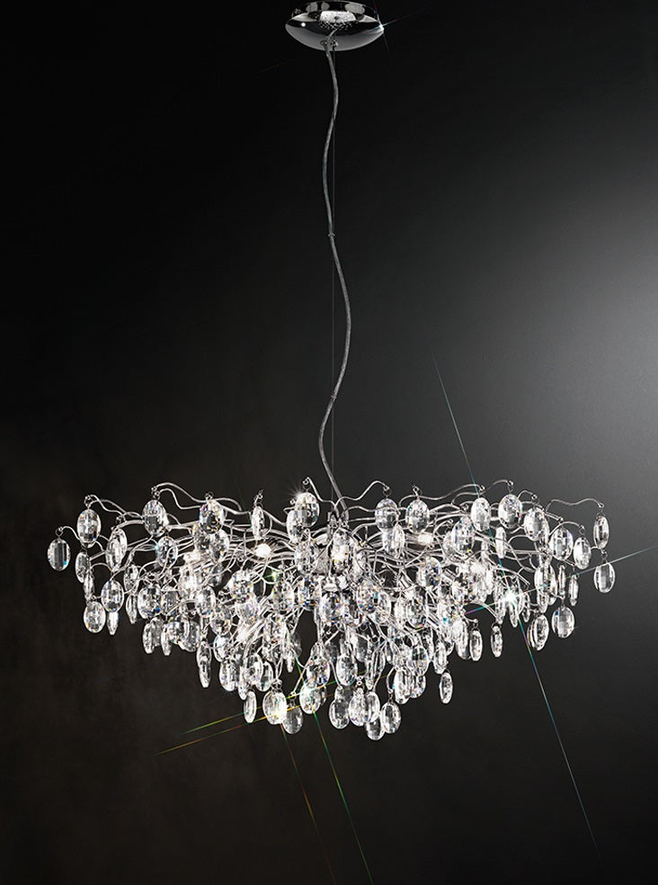 Franklite Wisteria 15-Light Chrome Crystal Chandelier