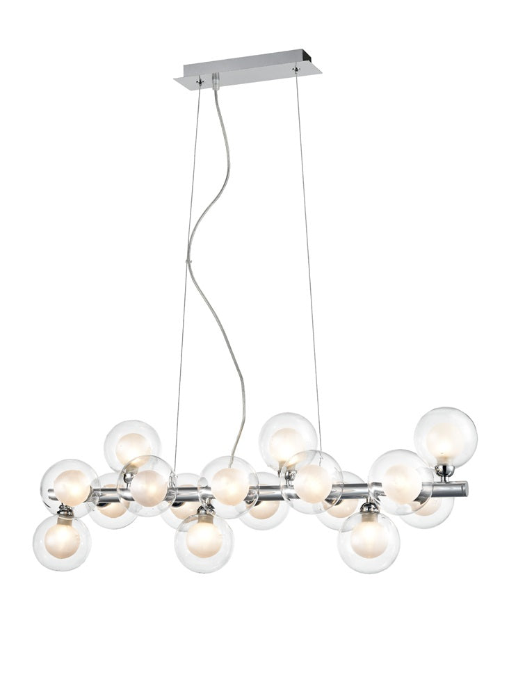 Franklite Bubble 16-Light Chrome Glass Sphere Globe Island Chandelier