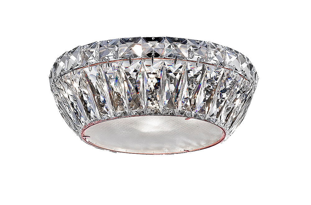 Impex Lighting Armel 4-Light Crystal Rosy Gold LED Flush Chandelier