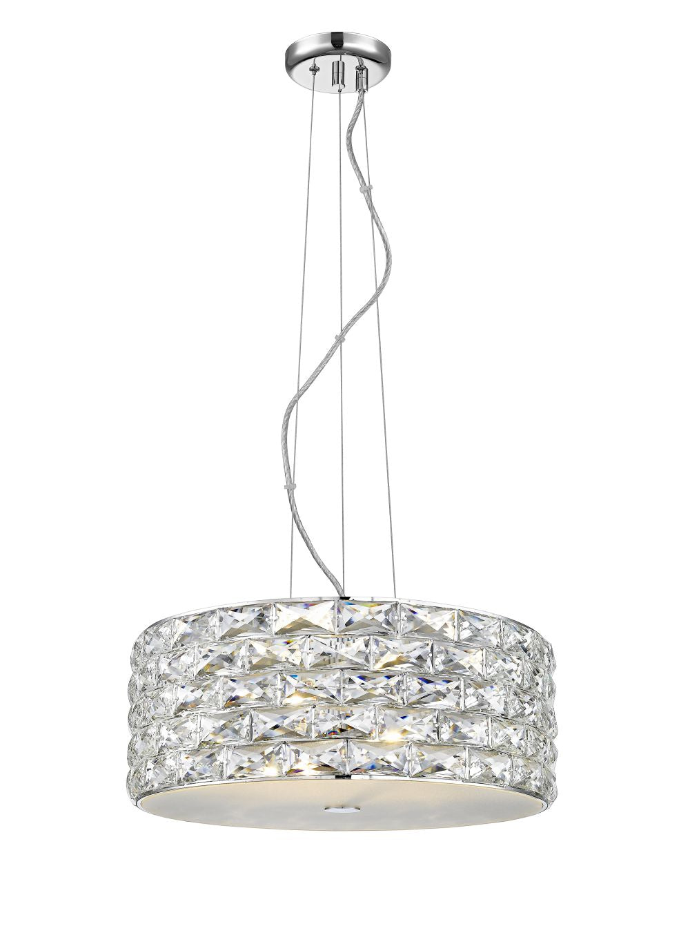 Impex Lighting Aruba 5-Light Crystal Chrome LED Pendant Chandelier