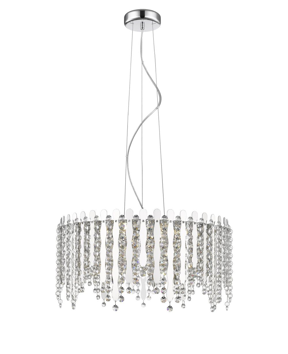 Impex Lighting Belize 6-Light Crystal Chrome LED Chandelier