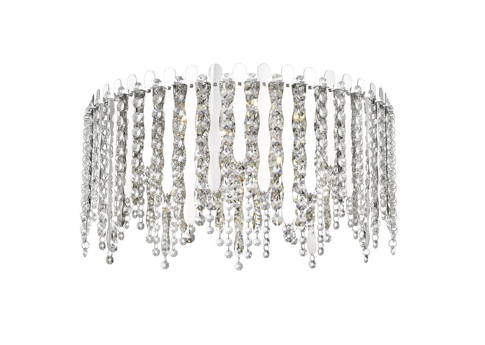 Impex Lighting Belize 6-Light Crystal Chrome LED Flush Chandelier
