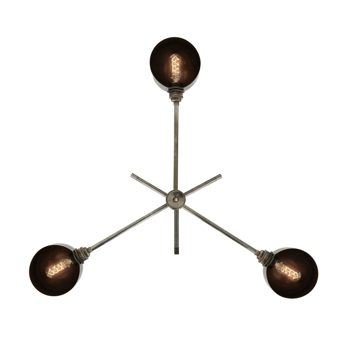 Mullan Lighting San Jose 3-Light Flush Brass Chandelier