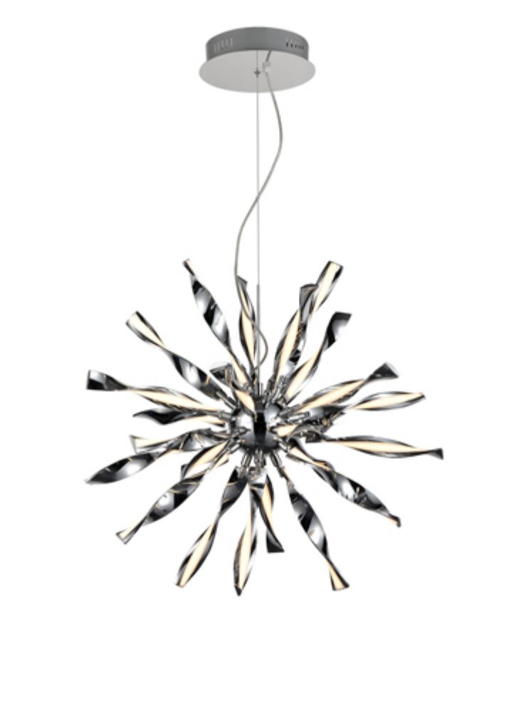 Franklite Supernova 24-Light Chrome LED Sputnik Chandelier