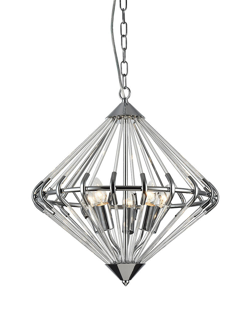 Impex Lighting Gerda 5-Light Chrome Modern Pendant Chandelier