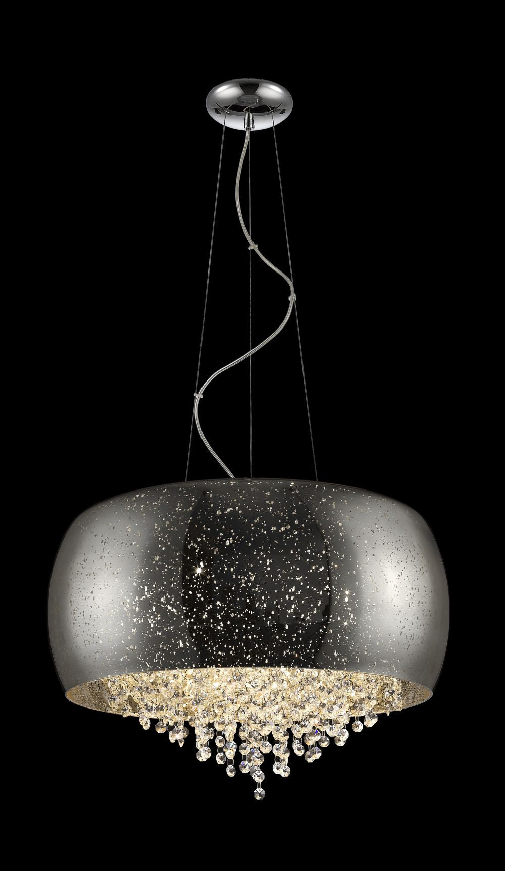 Impex Lighting Luna 5-Light Chrome Crystal Drum Chandelier