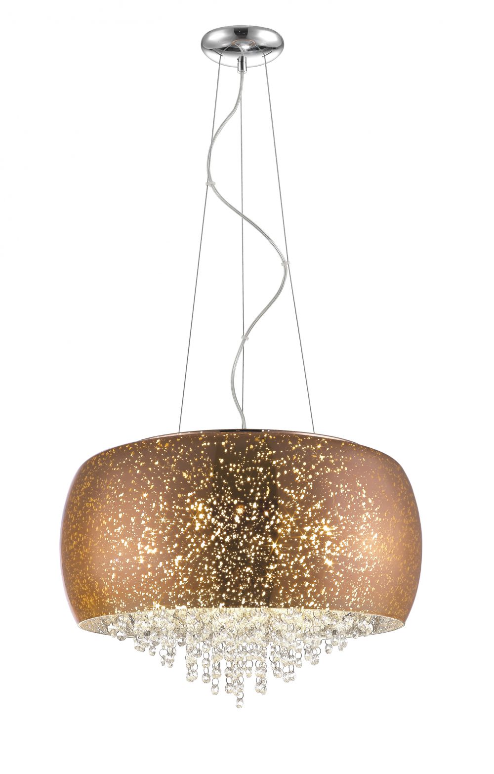 Impex Lighting Luna 5-Light Copper Crystal Drum Chandelier