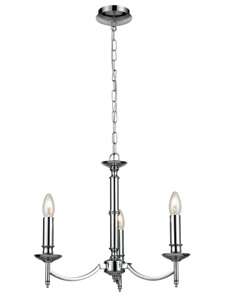 Franklite Petrushka 3-Light Chrome Candle Chandelier