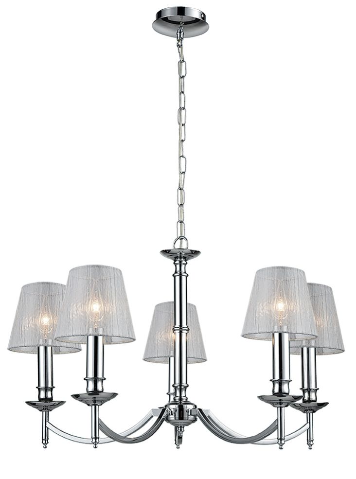 Franklite Petrushka 5-Light Chrome Candle Chandelier