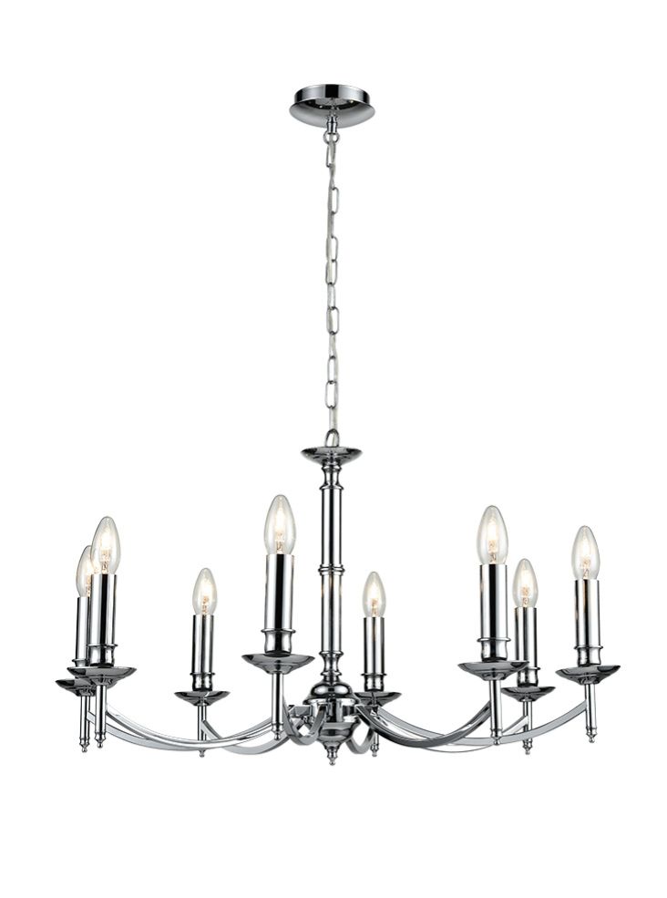 Franklite Petrushka 8-Light Chrome Candle Chandelier