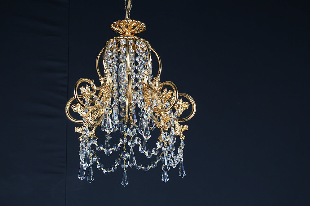 Impex Lighting Bell Shape 1-Light Gold Strass Crystal Chandelier