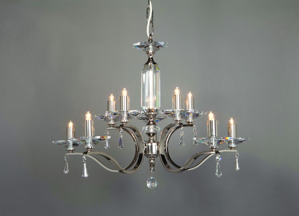 Impex Lighting Luca 10-Light Nickel Candle Chandelier