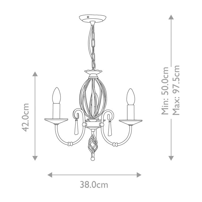 Elstead Lighting Aegean 3-Light Polished Nickel Candle Chandelier