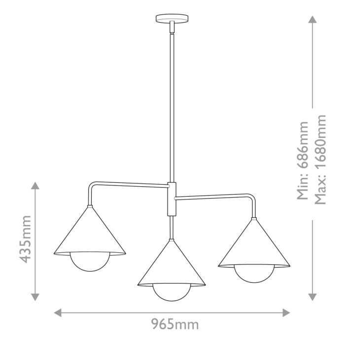 Alora Mood Remyck 3-Light Matte Black Modern Chandelier