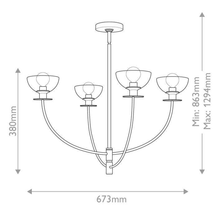 Alora Mood Sylvia 4-Light Matte Black Modern Chandelier