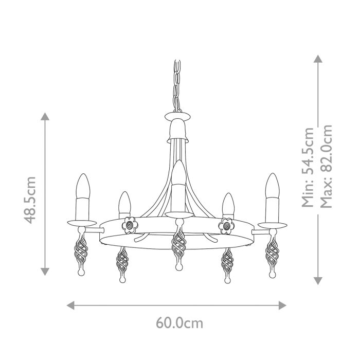 Elstead Lighting Belfry 5-Light Black Wagon Wheel Chandelier