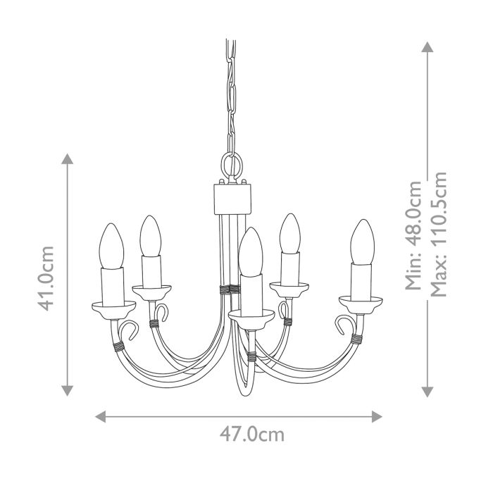 Elstead Lighting Chartwell 5-Light Black Candle Chandelier