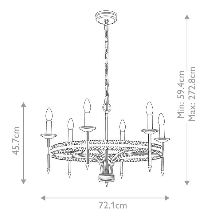 Elstead Lighting Crown 6-Light Iron Gate Wagon Wheel Chandelier