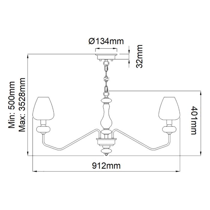 Elstead Lighting Armand 8-Light Aged Brass & Charcoal Black Glass Chandelier