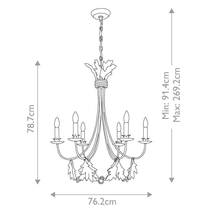 Flambeau Sweet Olive 6-Light Gilded Gold Candle Chandelier
