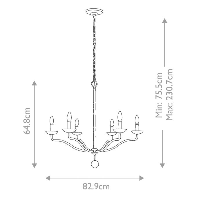 Generation Lighting (Feiss) Annie 6-Light Textured Plaster White Candle Chandelier