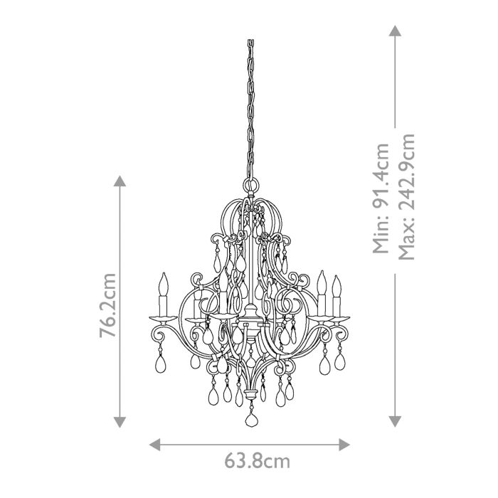 Generation Lighting (Feiss) Chateau 6-Light Mocha Bronze Candle Chandelier