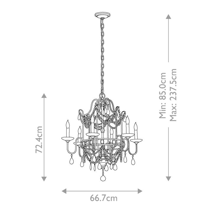 Generation Lighting (Feiss) Gianna 6-Light Gilded Silver Crystal Chandelier