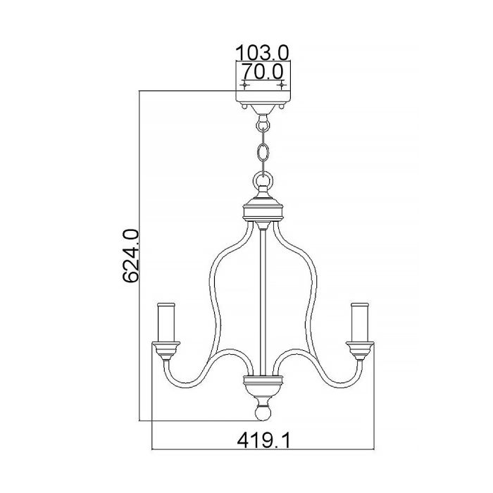 Generation Lighting (Feiss) Hartsville 3-Light Chalk Washed / Beachwood Candle Chandelier